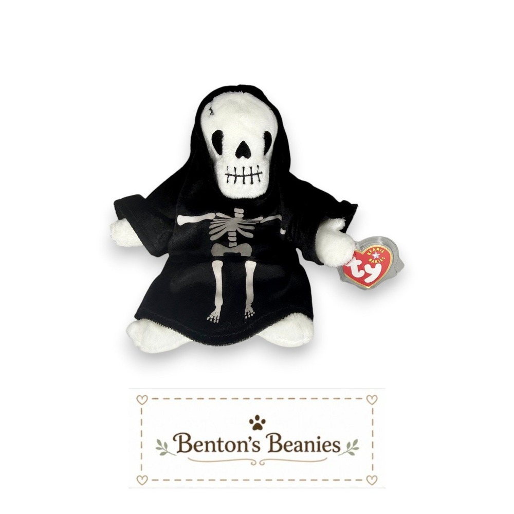 Creepers the Skeleton Ty Beanie Baby | Grim Skeleton ☠️ | Mint Heart Tag ⭐
